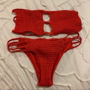 Red Strappy Bikini